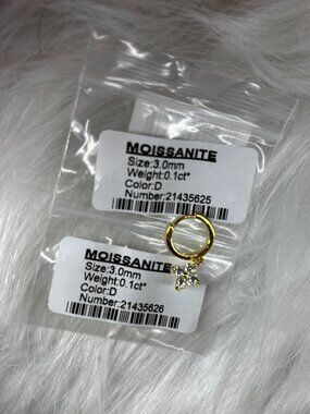 GOLD 925 Moissanite Dangle Earrings